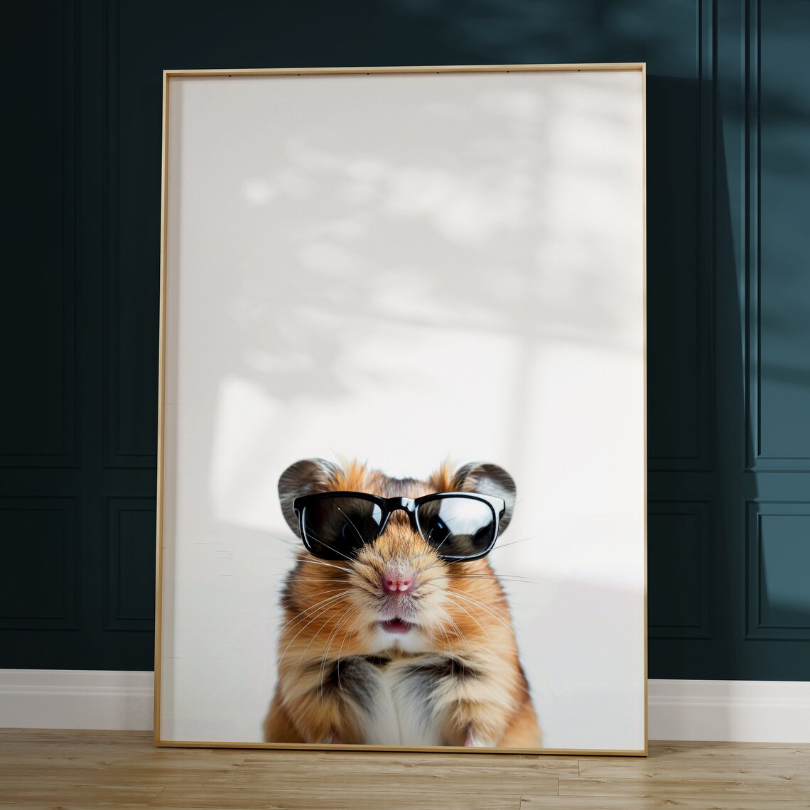 Cute Hamster Wearing Sunglasses Minimalist Funny Pet Animal Poster - Image 2