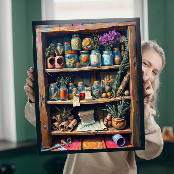 Botanical Garden Shelf Jigsaw Puzzle Folk Art Nature Lovers Brain Teaser