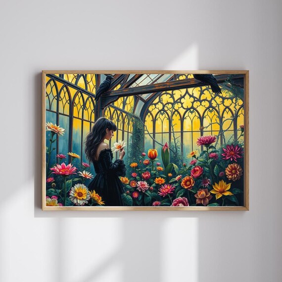 Gothic Greenhouse Jigsaw Puzzle Twilight Flora Dark Art Game