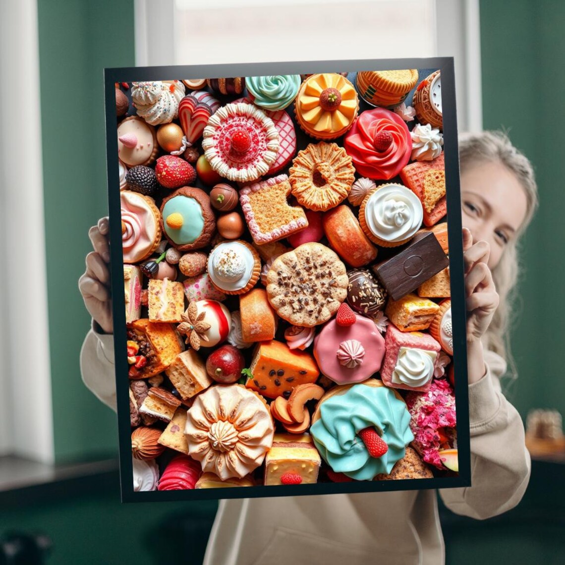 Dessert Collage Jigsaw Puzzle, Sweet-Themed Family Activity