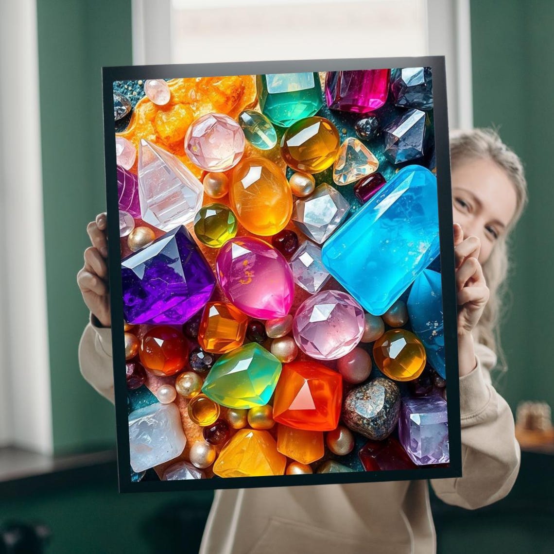 Colorful Gemstone Jigsaw Puzzle Family Bonding Activity