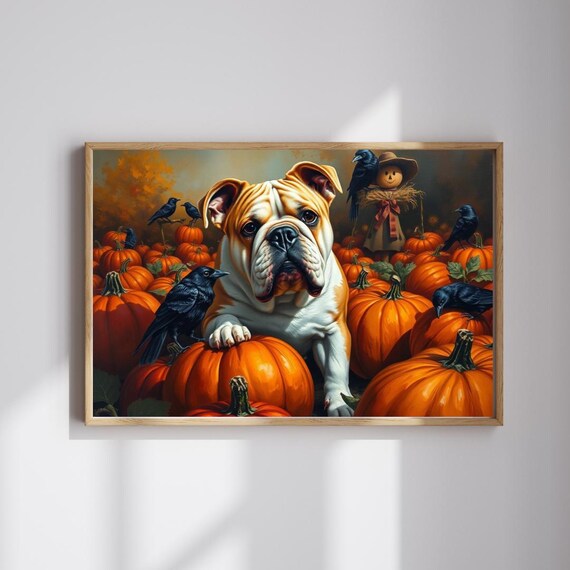 Autumn Bulldog Pumpkin Puzzle Fall Family Game Night