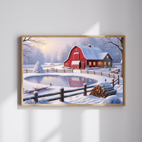 Winter Farmhouse Jigsaw Puzzle Holiday Family Fun
