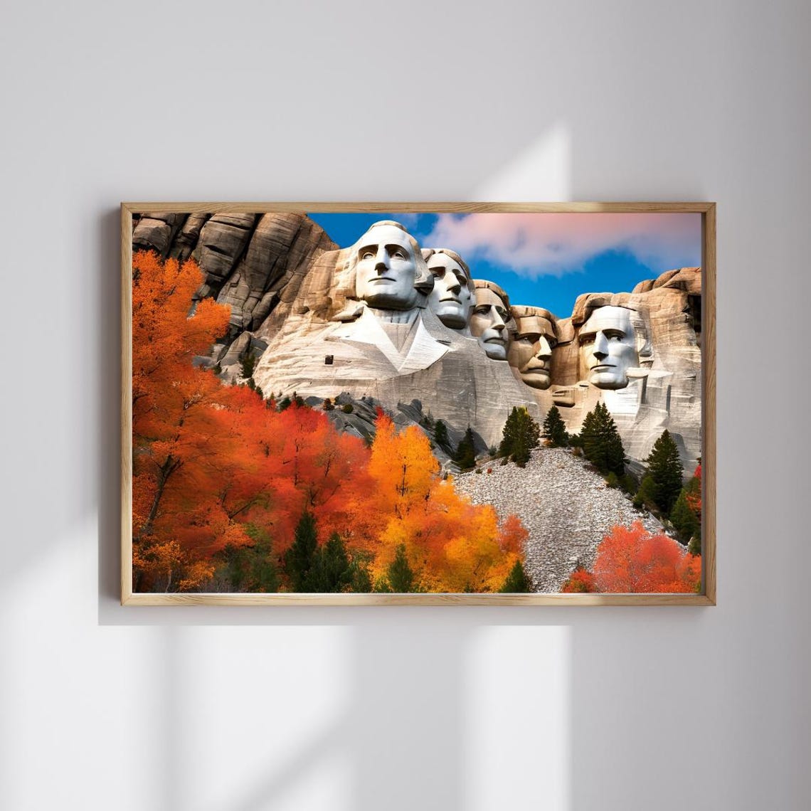 Mount Rushmore Autumn Foliage National Memorial Landmark Poster