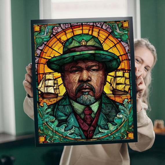 Marcus Garvey Jigsaw Puzzle Stained Glass Style Brain Teaser Game Night Activity Gift For History Buff Afro Home Entertainment