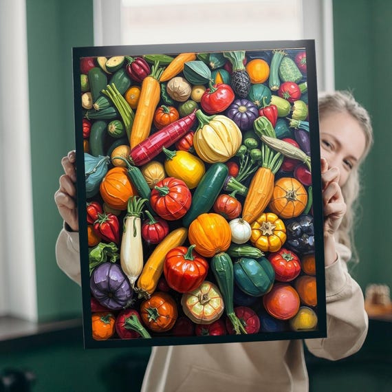 Vegetable Collage Jigsaw Puzzle Colorful Kitchen Decor Family Fun