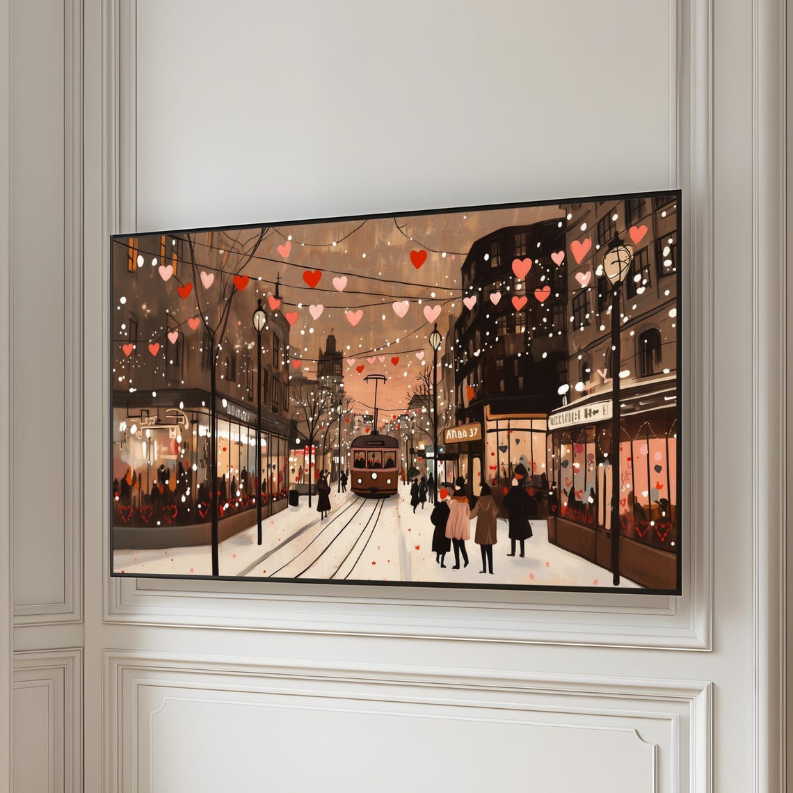 Retro Valentines Day Frame Tv Art Cute Valentines Day Tv Art Valentines Day Decorations Valentines Home Decor - Image 5