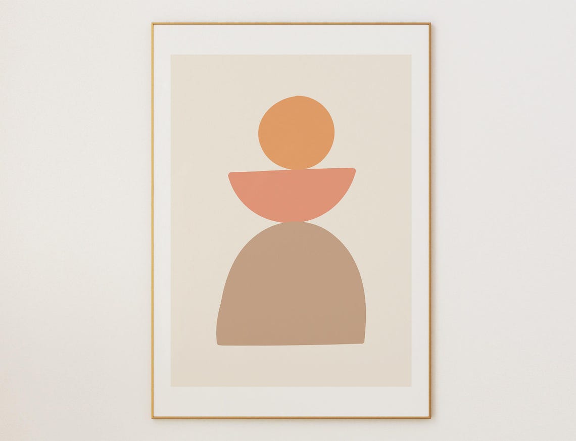 Mid Century Modern Geometric Pastel Circles Abstract Shapes Poster