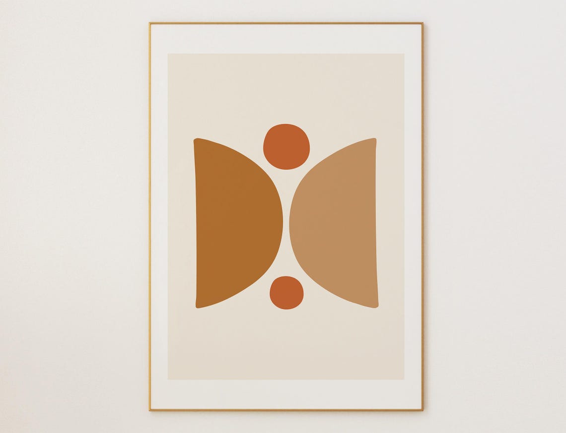 Mid Century Modern Geometric Abstract Pastel Shapes Art Poster