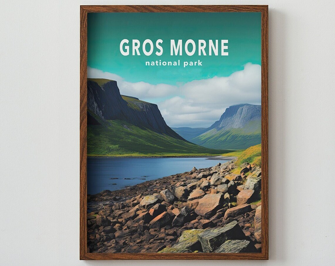 Gros Morne Rocky Coast Fjords Newfoundland Canada Travel Poster
