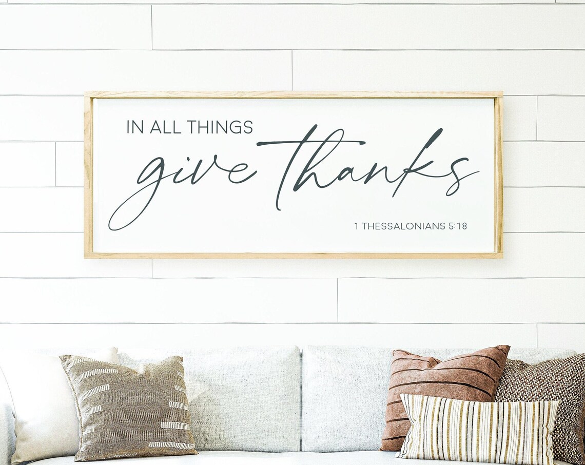 In All Things Give Thanks, Inspirational Quote Art Print