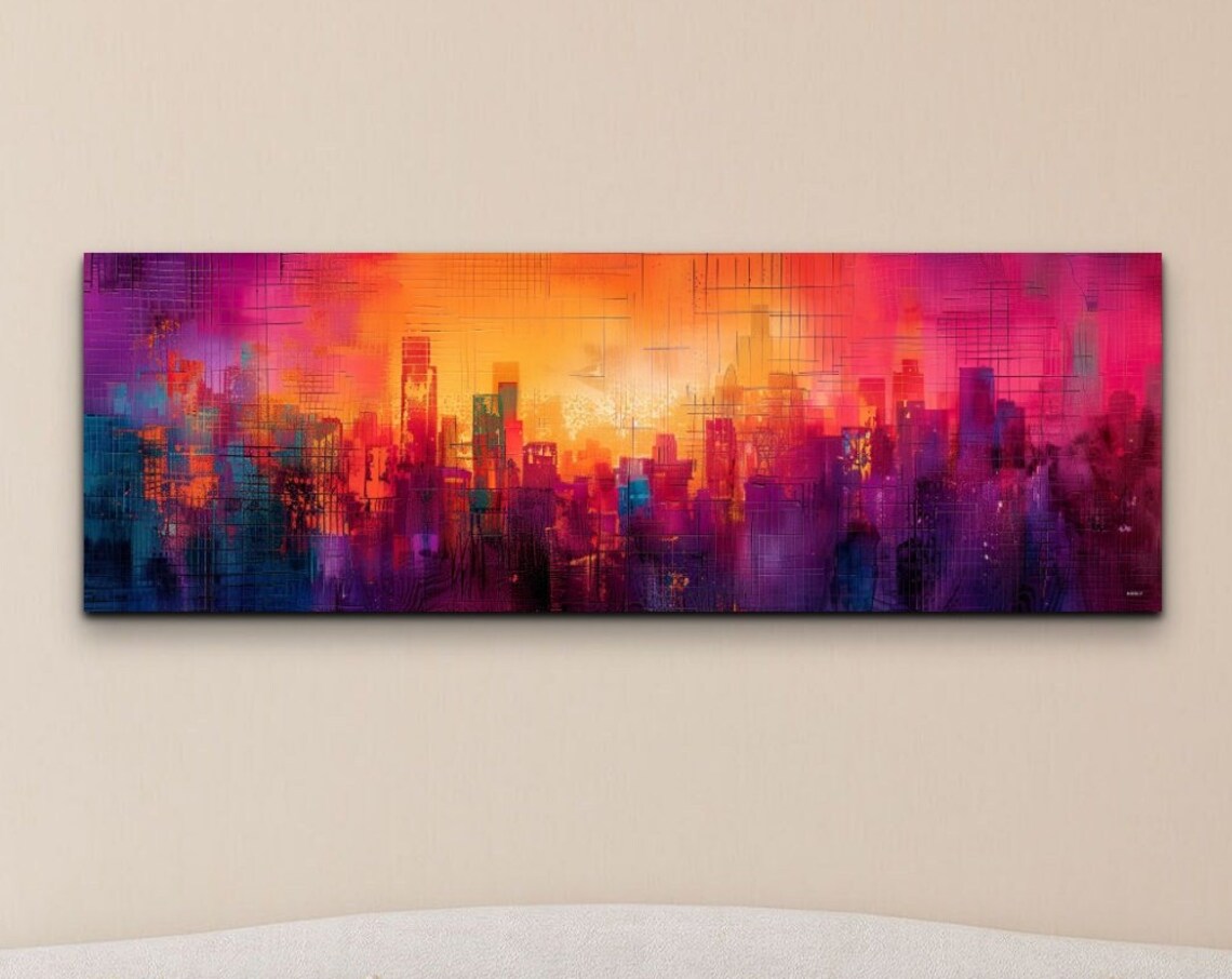 Urban Life Mosaic Colors Abstract Cityscape Art Print