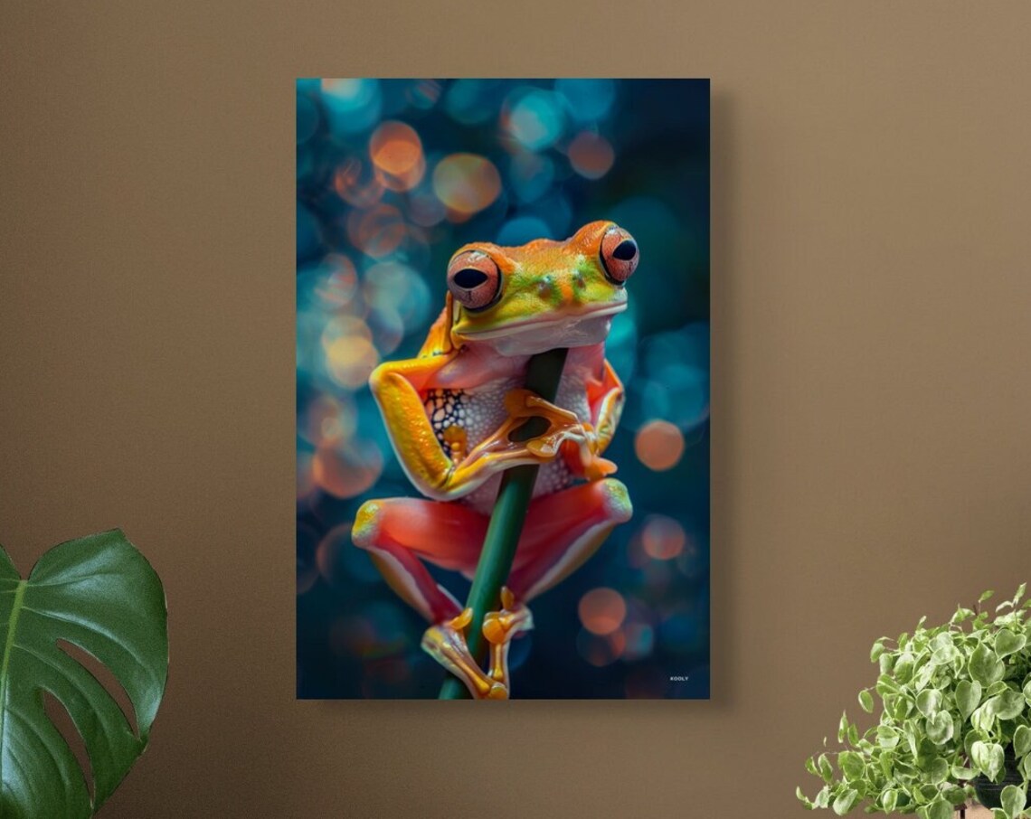 Tree Frog Wall Art Print, Tropical Frog Decor