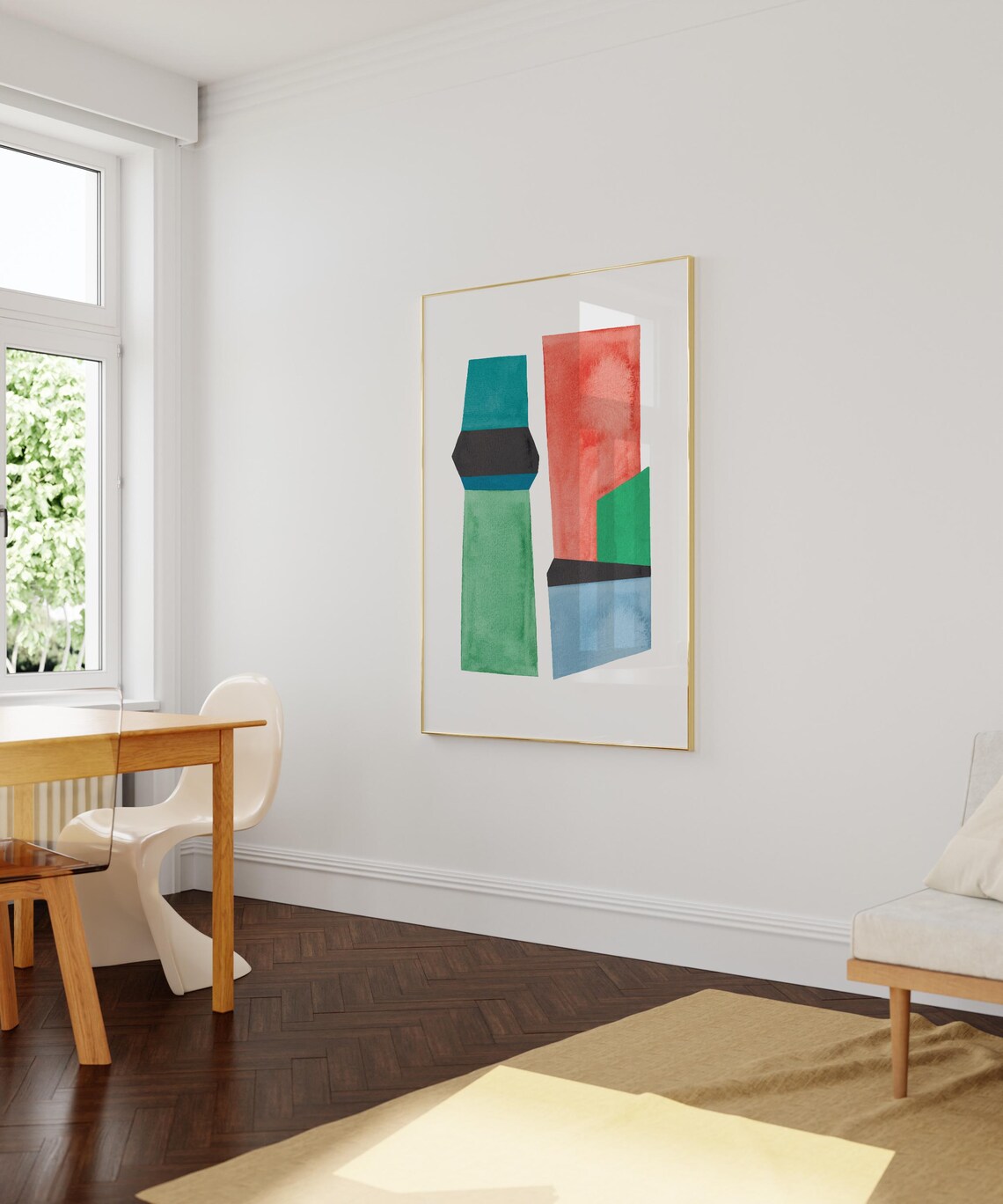 Modern Watercolor Shapes, Mid-Century Art Print - Image 2