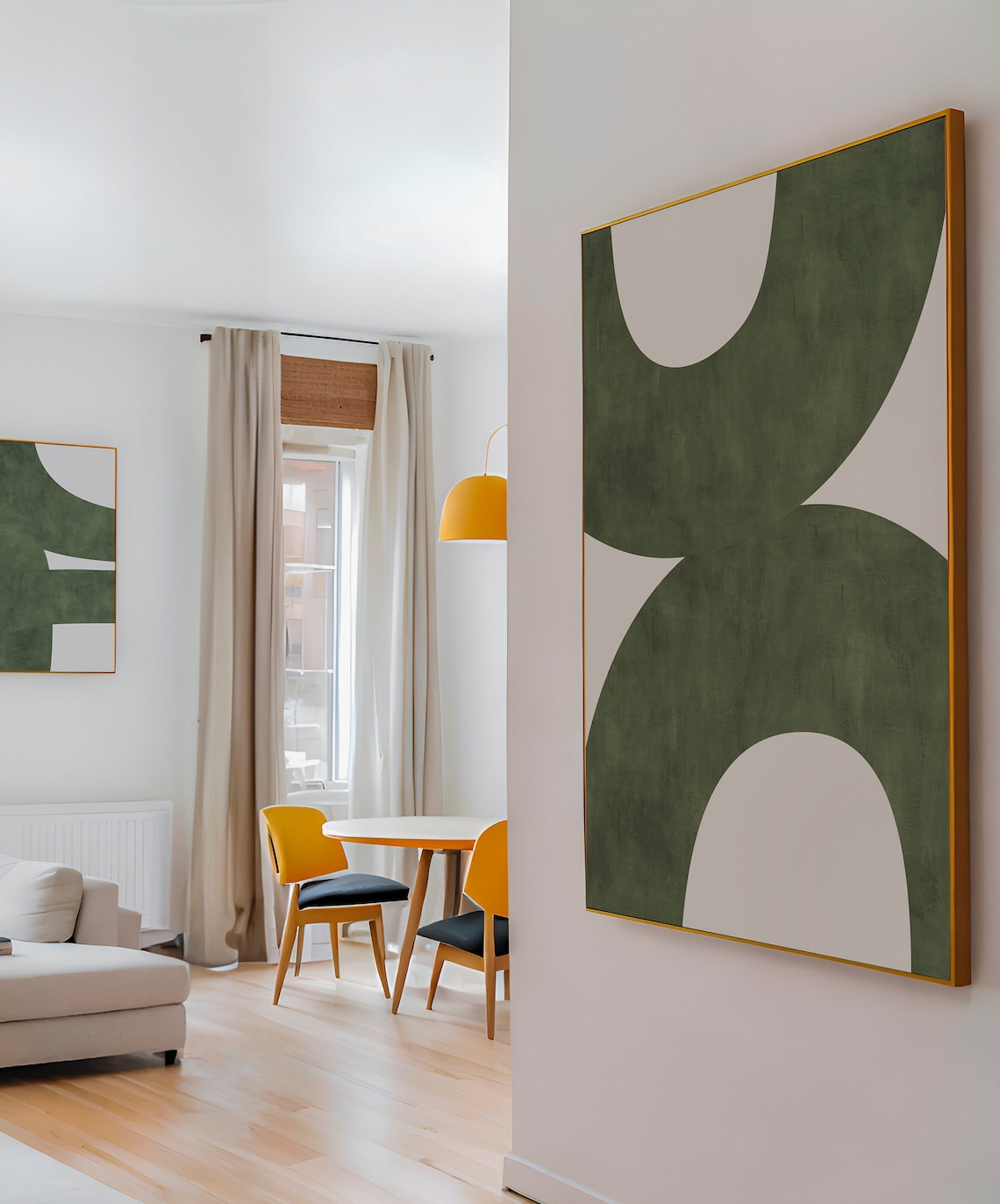Midcentury Green Beige Modern Poster Print - Image 6