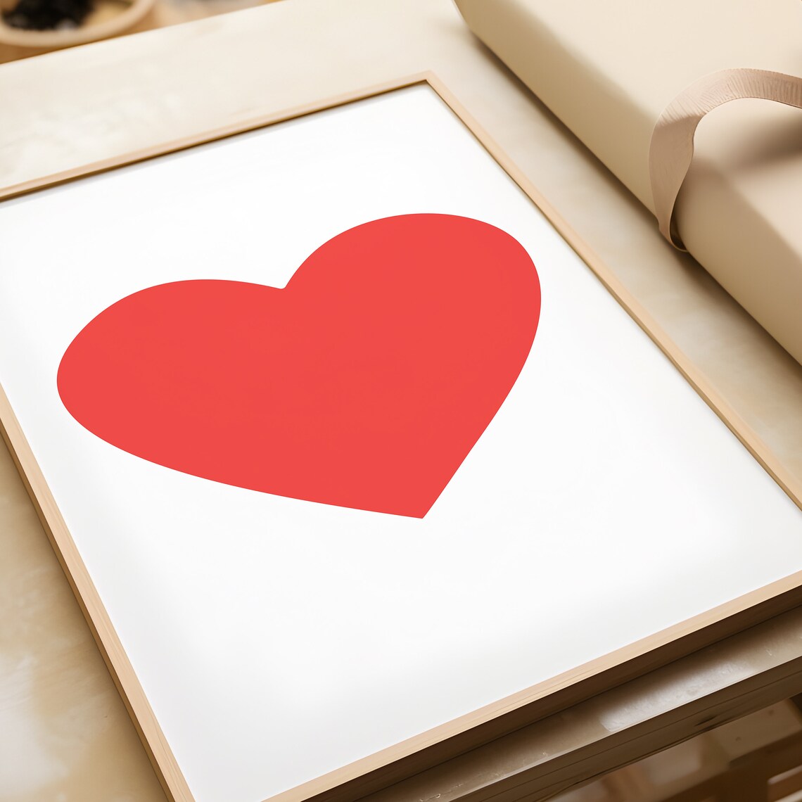 Mid-Century Red Heart Wall Art, Retro New York Vibe - Image 2