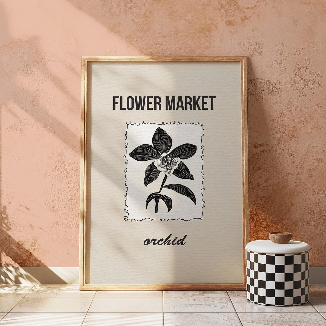 Neutral Orchid Print Botanical Illustration Minimalist Decor