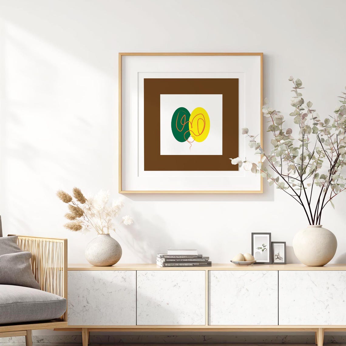 Colorful Bold Abstract Overlapping Shapes Minimal Modern Wall Art