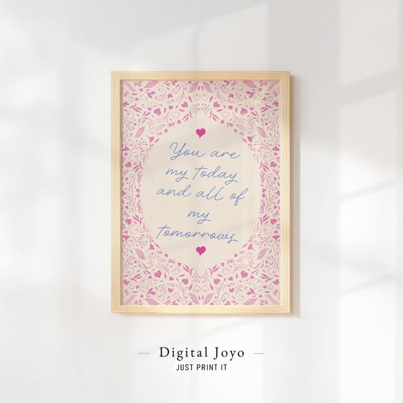 Pink Floral Oval Print Elegant Love Quote Art For Bedroom Nursery Gallery
