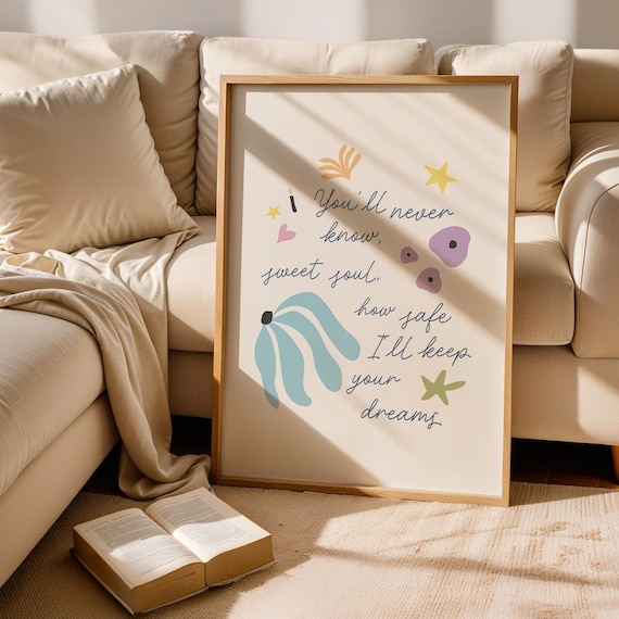 Sweet Soul Nursery Quote Poster White Cream Cozy Minimalist Baby Room Decor