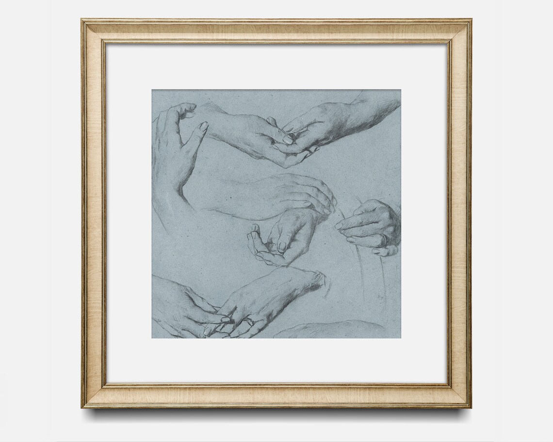Vintage Hand Sketch Art Print, Square Figure Study - Image 2