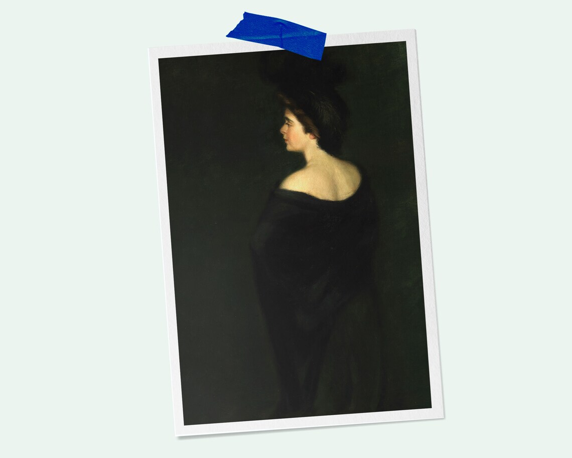 Alice In Black Gothic Portrait Painting Art Print - Image 2
