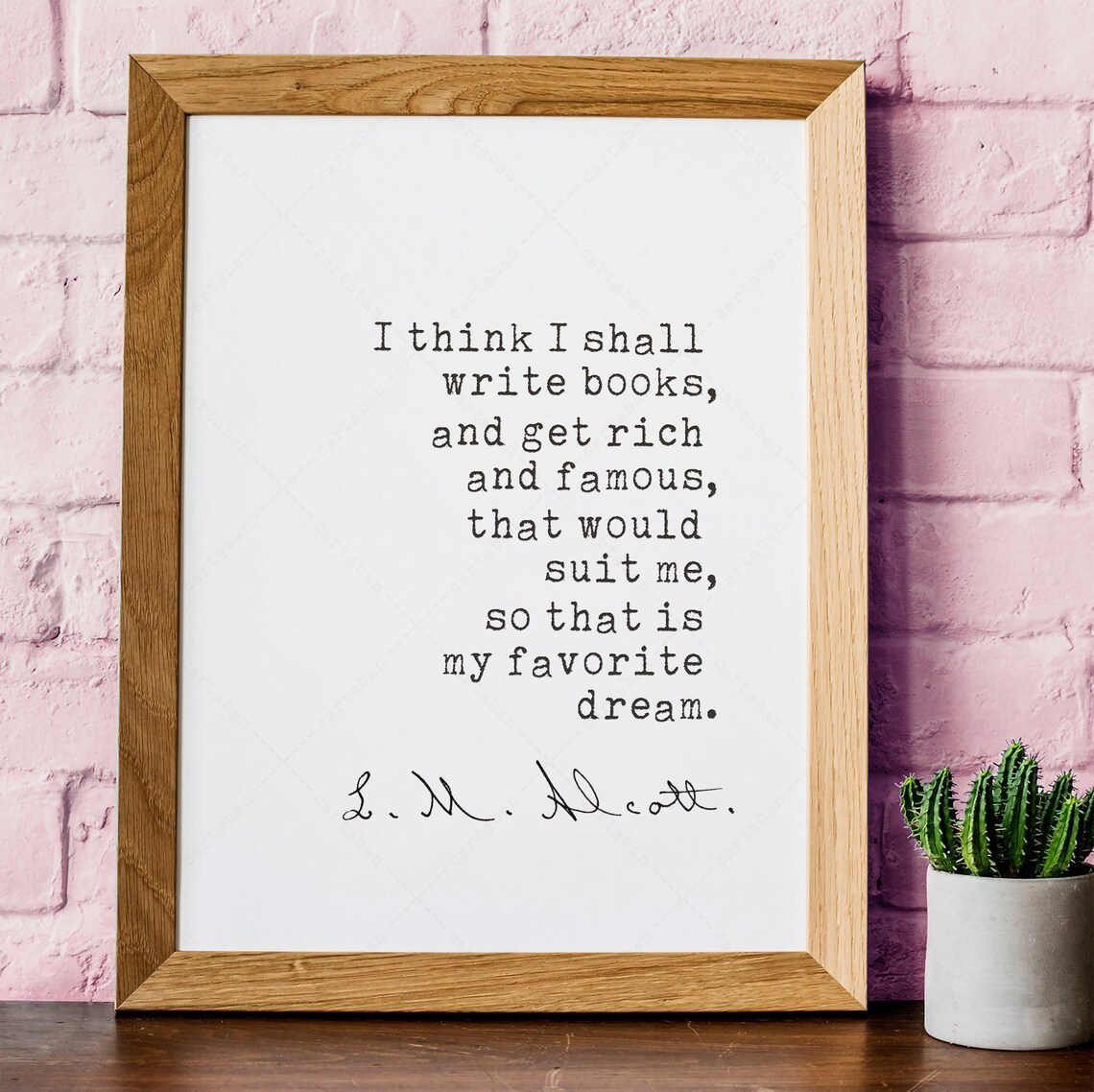Little Women Quote by Louisa May Alcott Art Print - Image 2