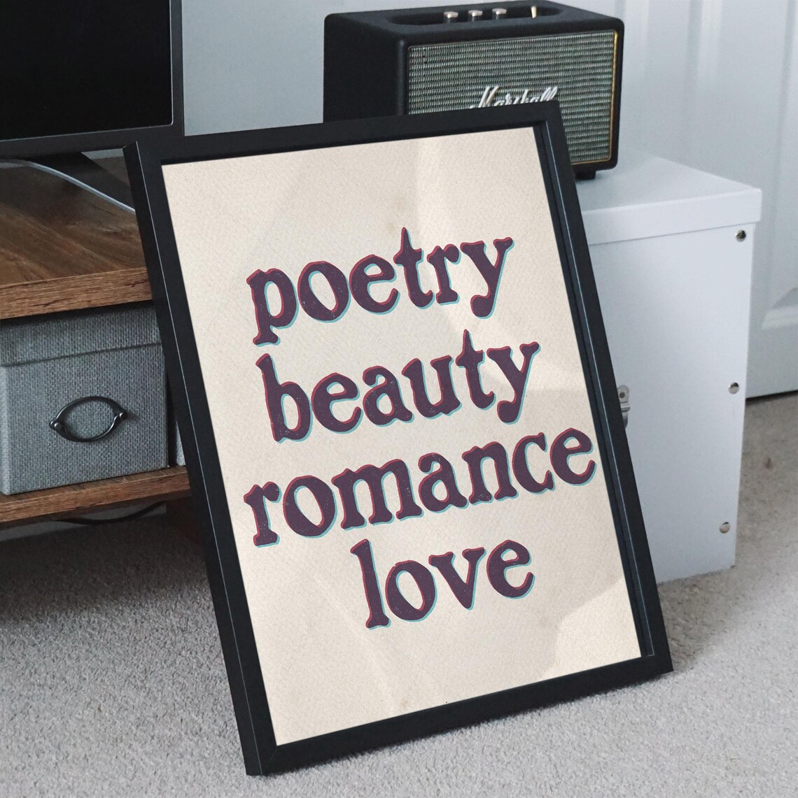 Dead Poets Society Poetry Beauty Romance Love Purple Quote Wall Art Print - Image 4