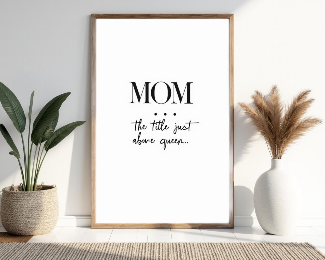 Mother's Touch Minimalist Mom Quote Art Print