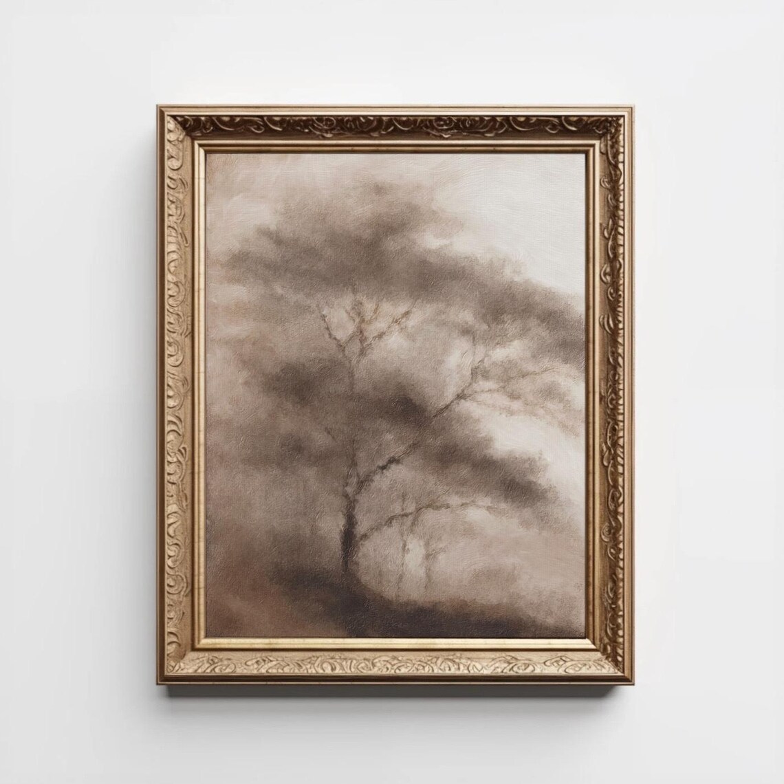 Brown Abstract Landscape Watercolor Art Print