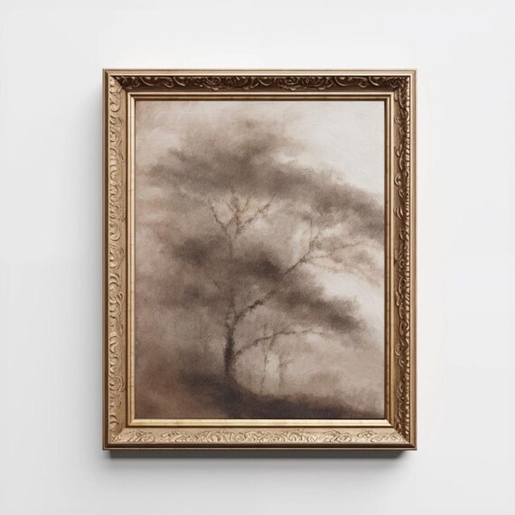 Brown Abstract Landscape Watercolor Art Print