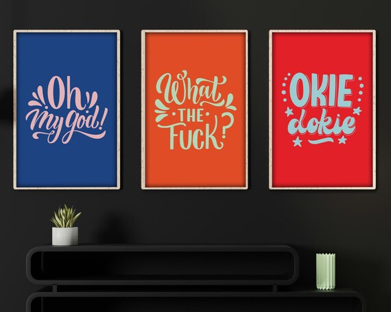Funny Quote Typography Bundle, Playful Prints