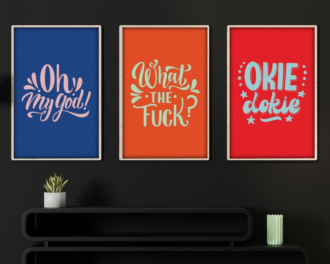 Funny Quote Typography Bundle, Playful Prints