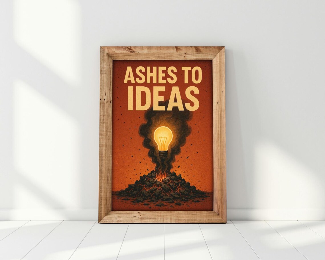 Ashes To Ideas Inspirational Quote Art Print - Image 4