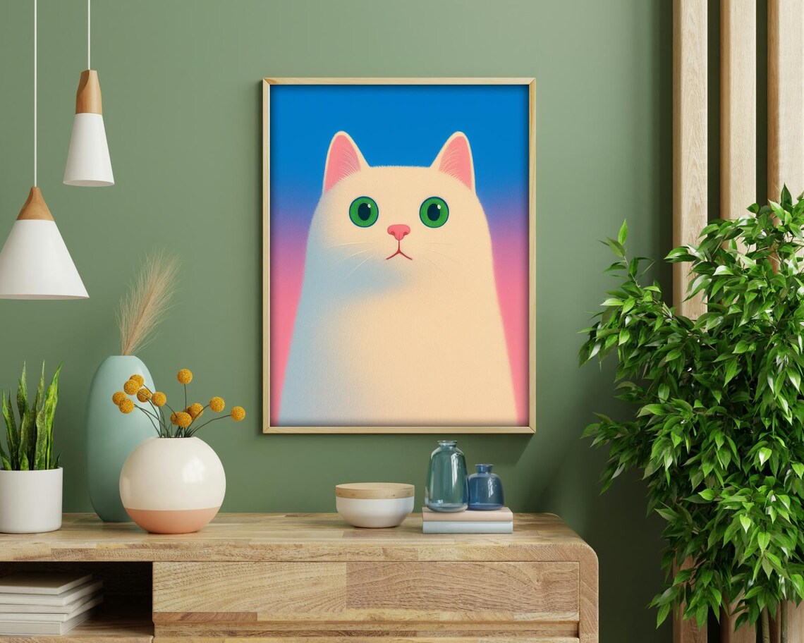 White Cat - Modern Pet Portrait