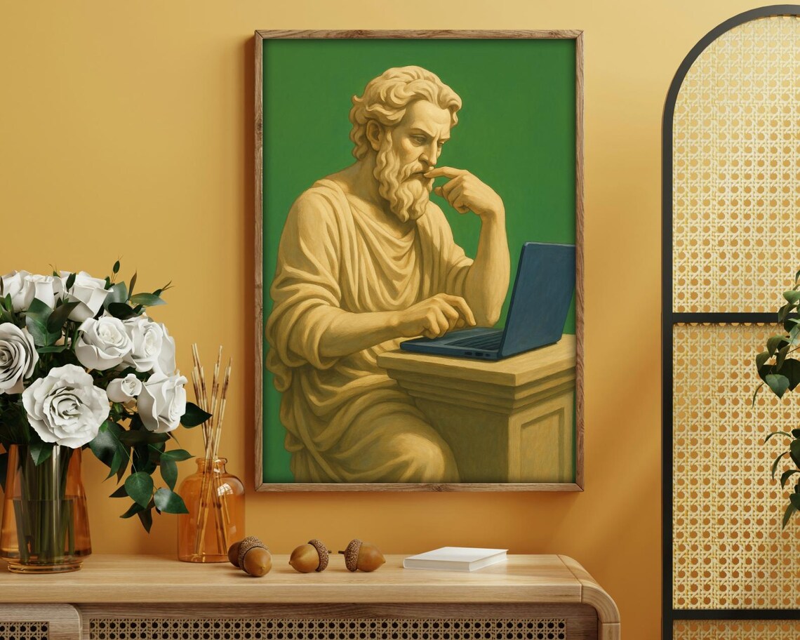 Philosopher With Laptop - Modern Art Print - Image 4
