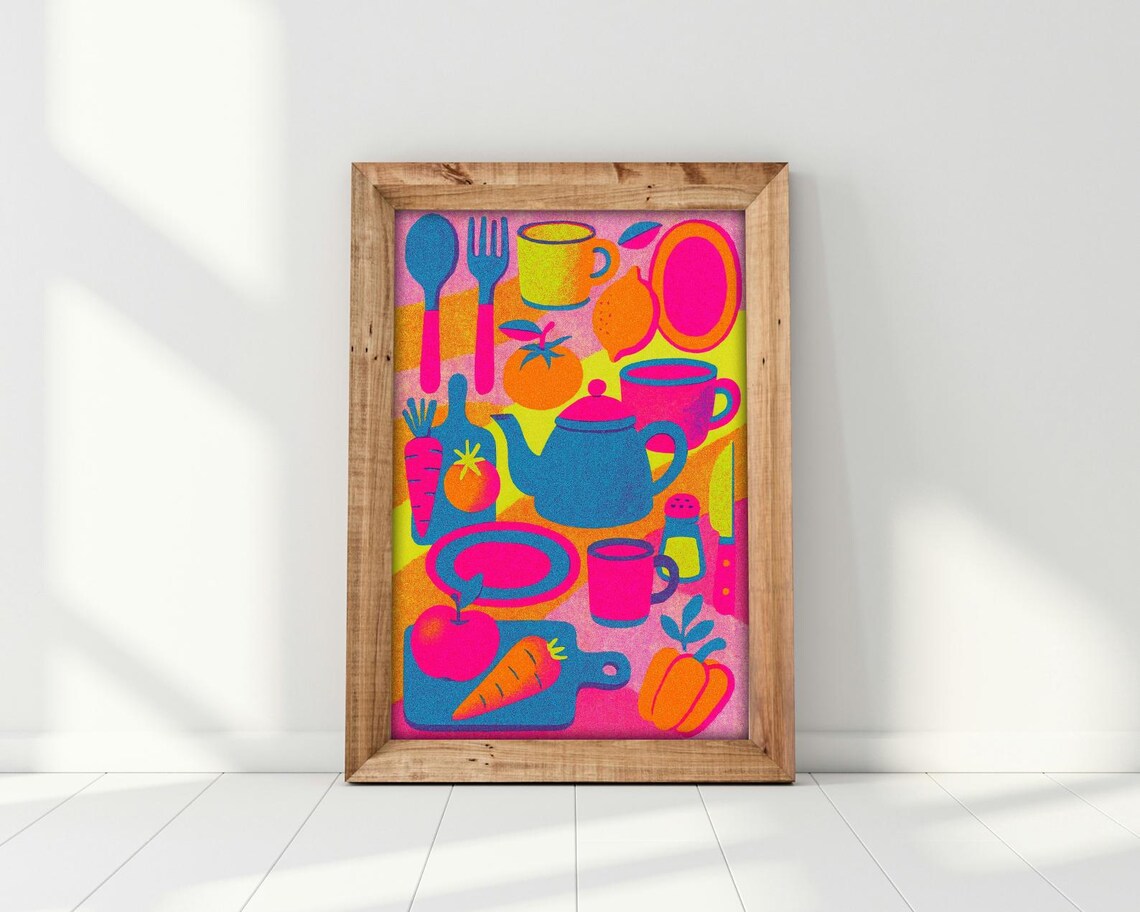 Retro Kitchen Bold Pop Style Art Print - Image 3