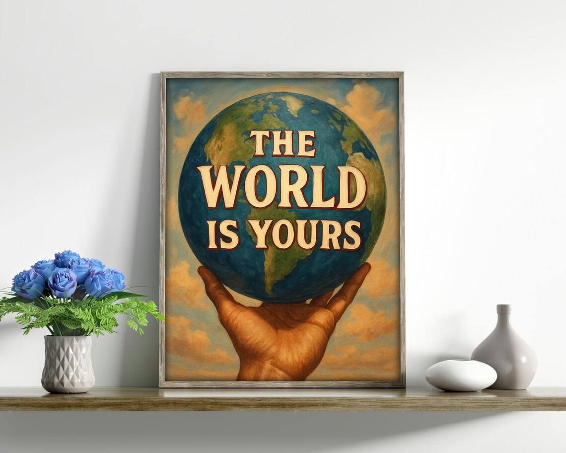 The World Is Yours - Motivational Globe Print - Image 3