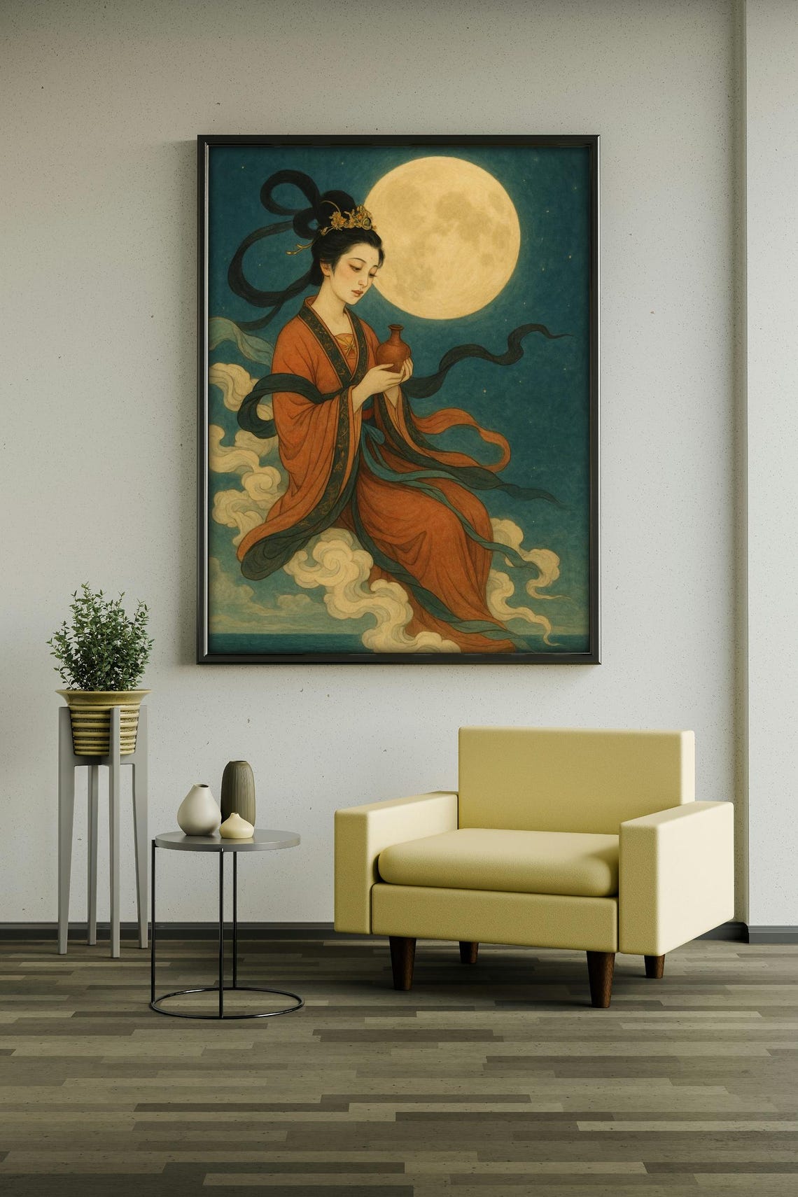 Chinese Moon Goddess Art Print, Celestial Illustration - Image 4