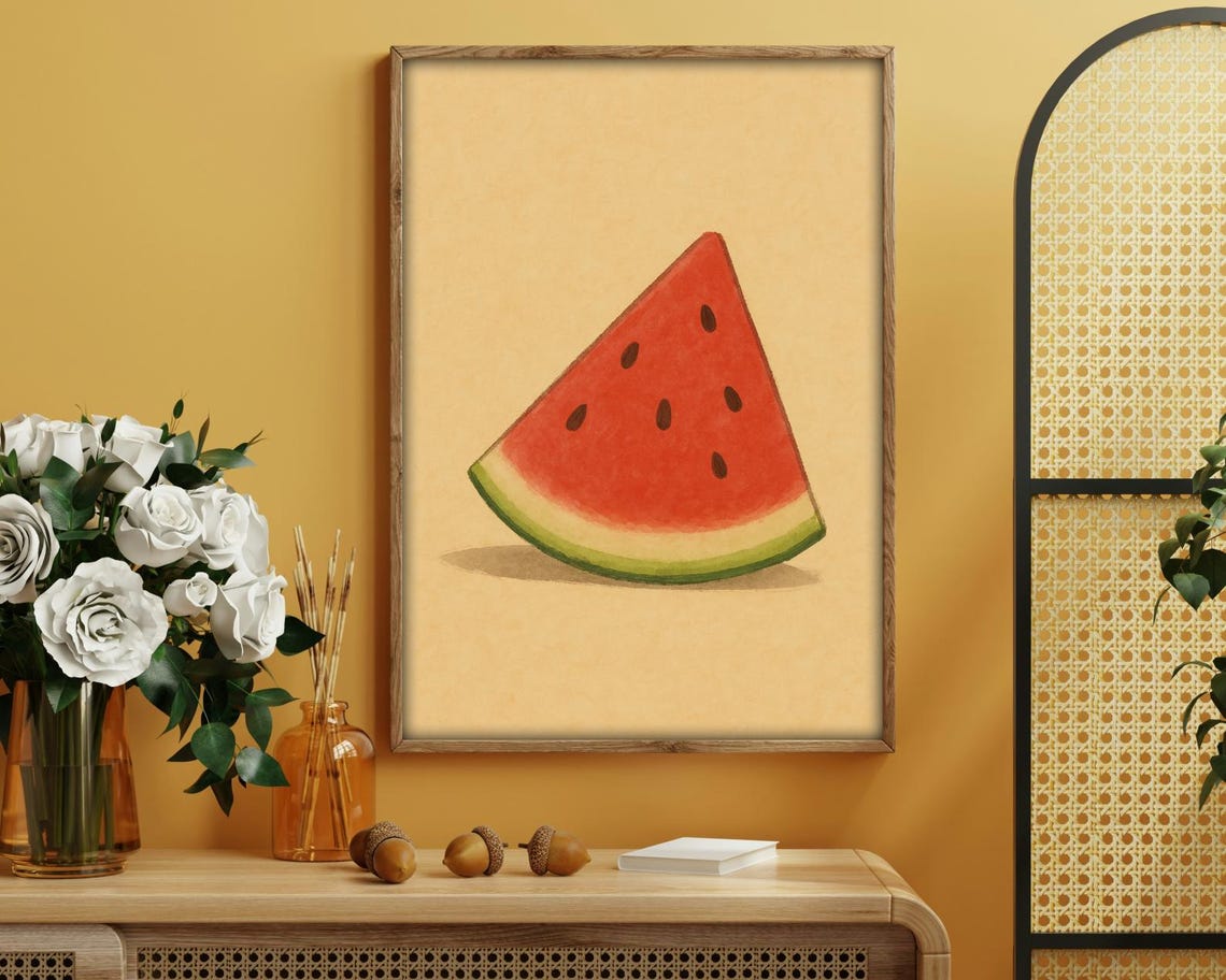 Watermelon - Fresh Fruit Art Print - Image 2