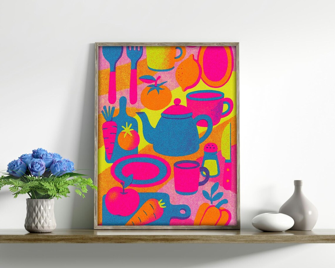 Retro Kitchen Bold Pop Style Art Print - Image 2
