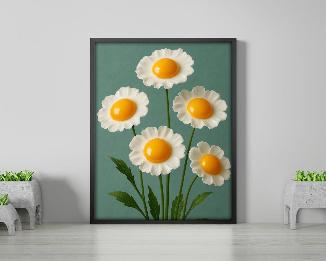 Sunny Side Bouquet, Funny Kitchen Wall Decor - Image 4