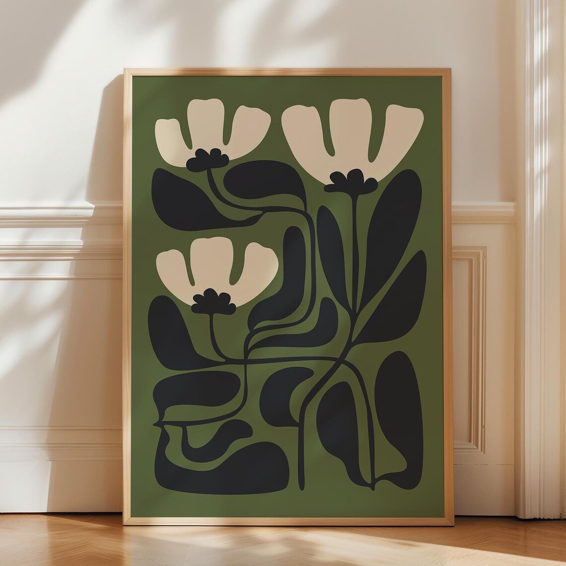 Matisse-Inspired Abstract Botanical Flower Poster