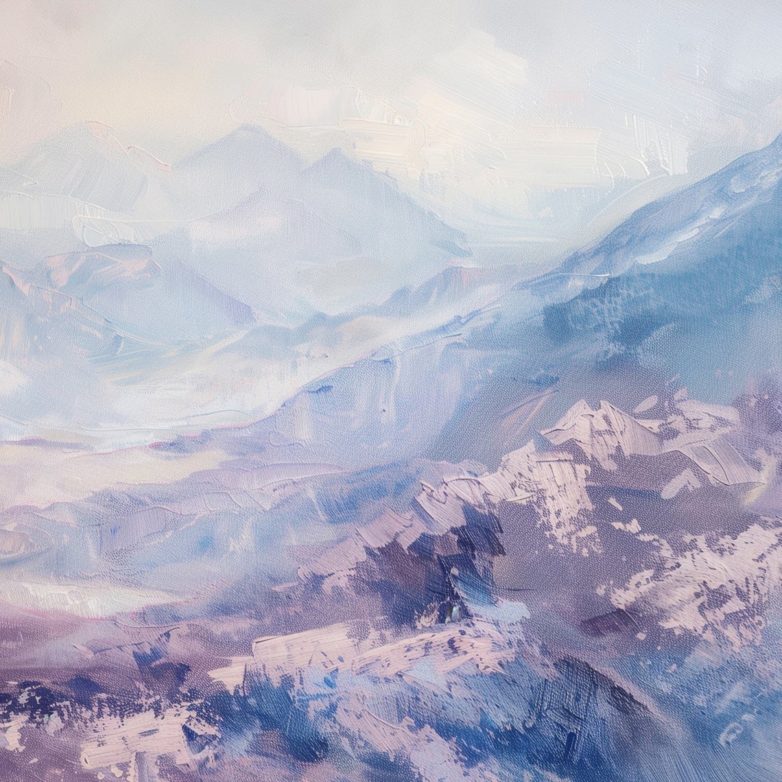 Mountain Valley Modern Abstract Painting Wall Art Print Frame Tv Art Tv - Image 6