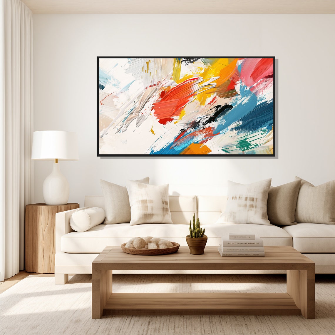 Bold Colorful Abstract Brush Strokes Energy Modern Art Print Poster - Image 5
