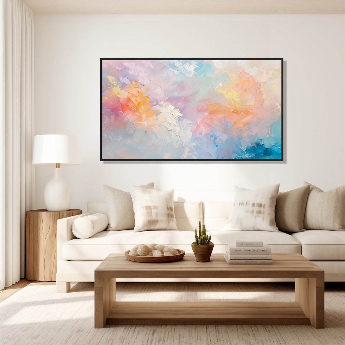 Abstract Colorful Clouds Modern Abstract Painting Wall Art Print Frame Tv Art Tv - Image 5