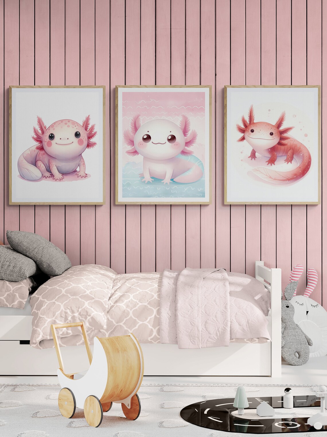 Axolotl Wall Art Axolotl Print Art Wall Art Prints Axolotl Art Decor Cute Axolotl Nursery Print Nursery Decor - Image 4