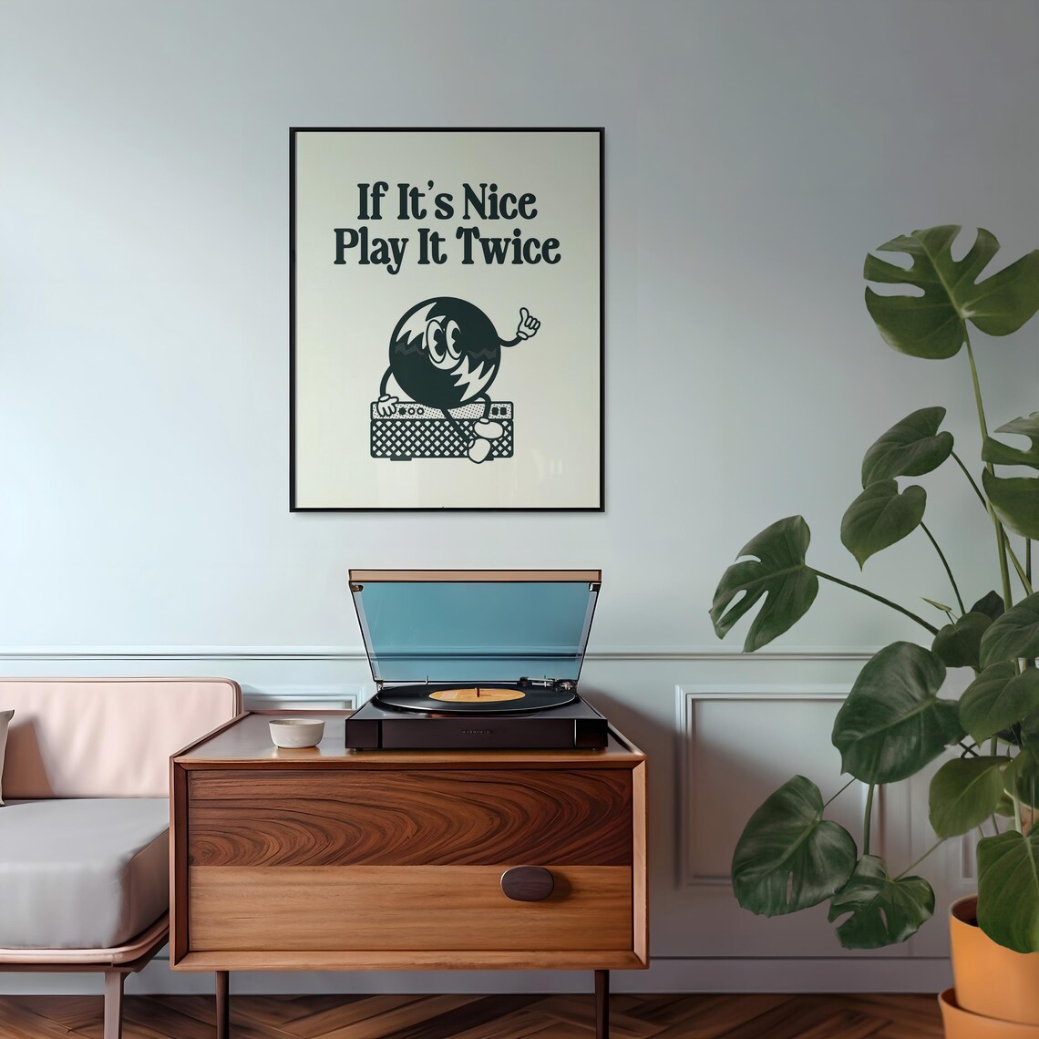 Play It Twice Retro Vinyl Music Poster Print - Image 3