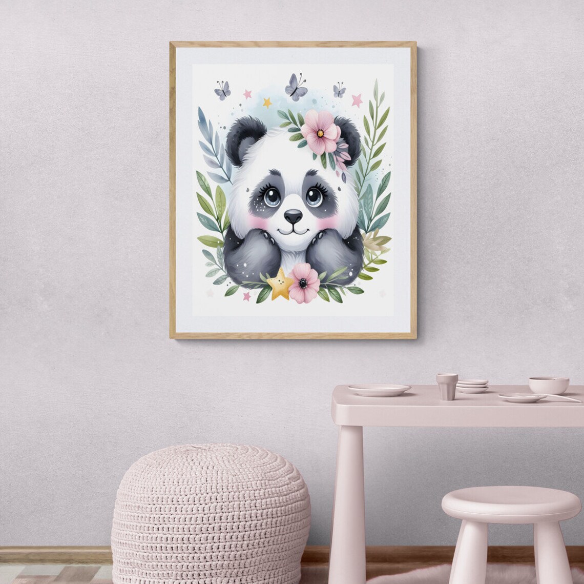 Cute Girl Panda Nursery Art Nursery Decor Art Wall Art Prints - Image 4