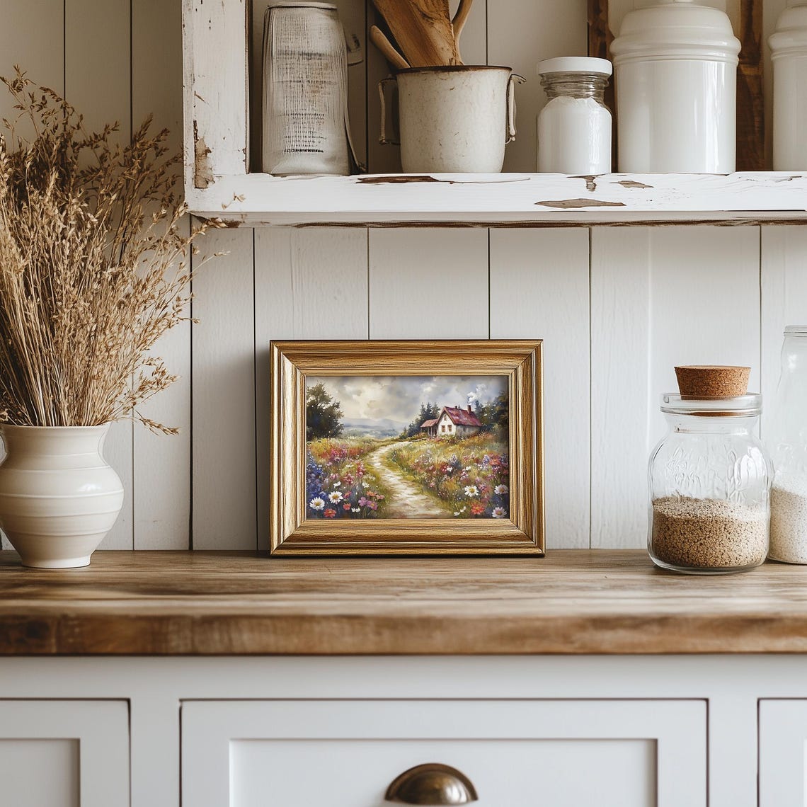Cottage Garden Path Winding Through Wildflowers To Home Poster - Image 4